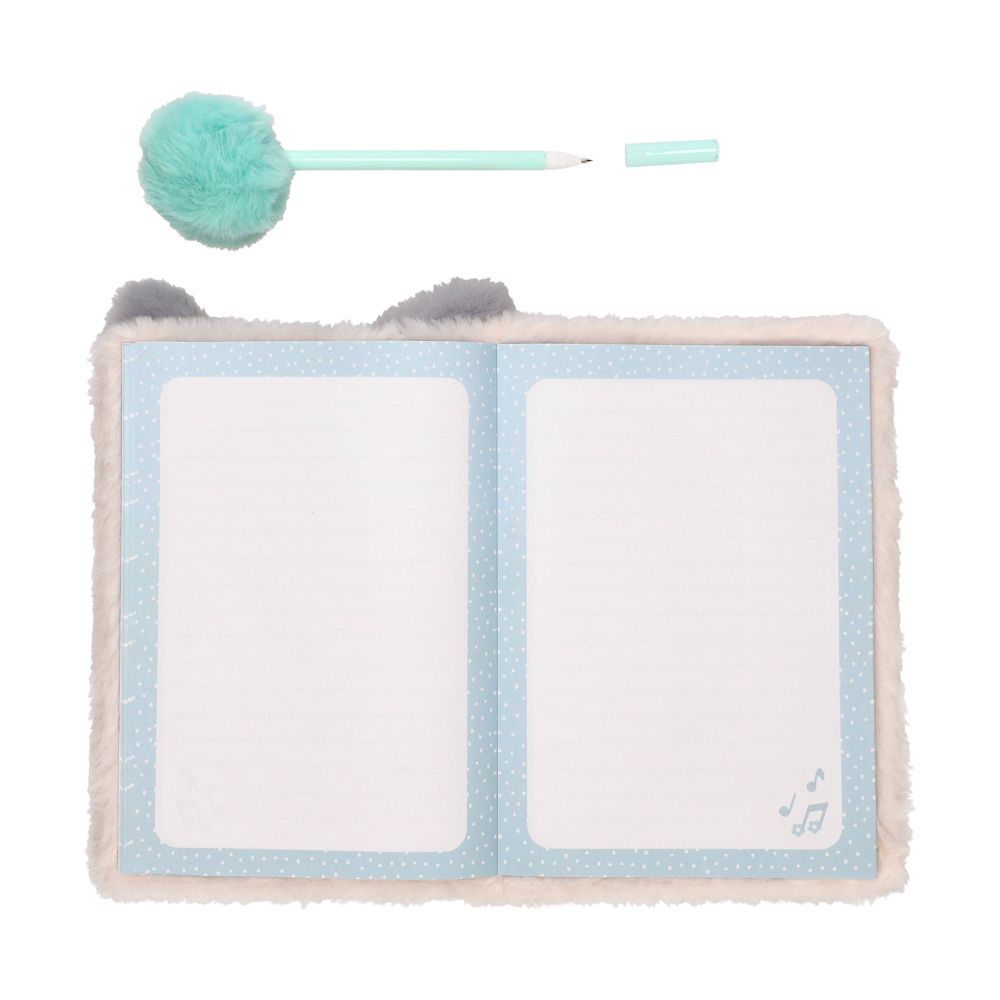 Cuaderno peluche con lápiz