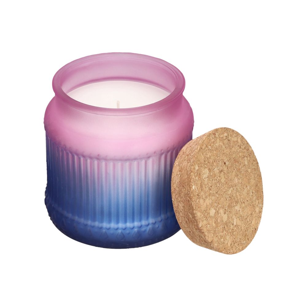 Vela de vidrio con degradado berries