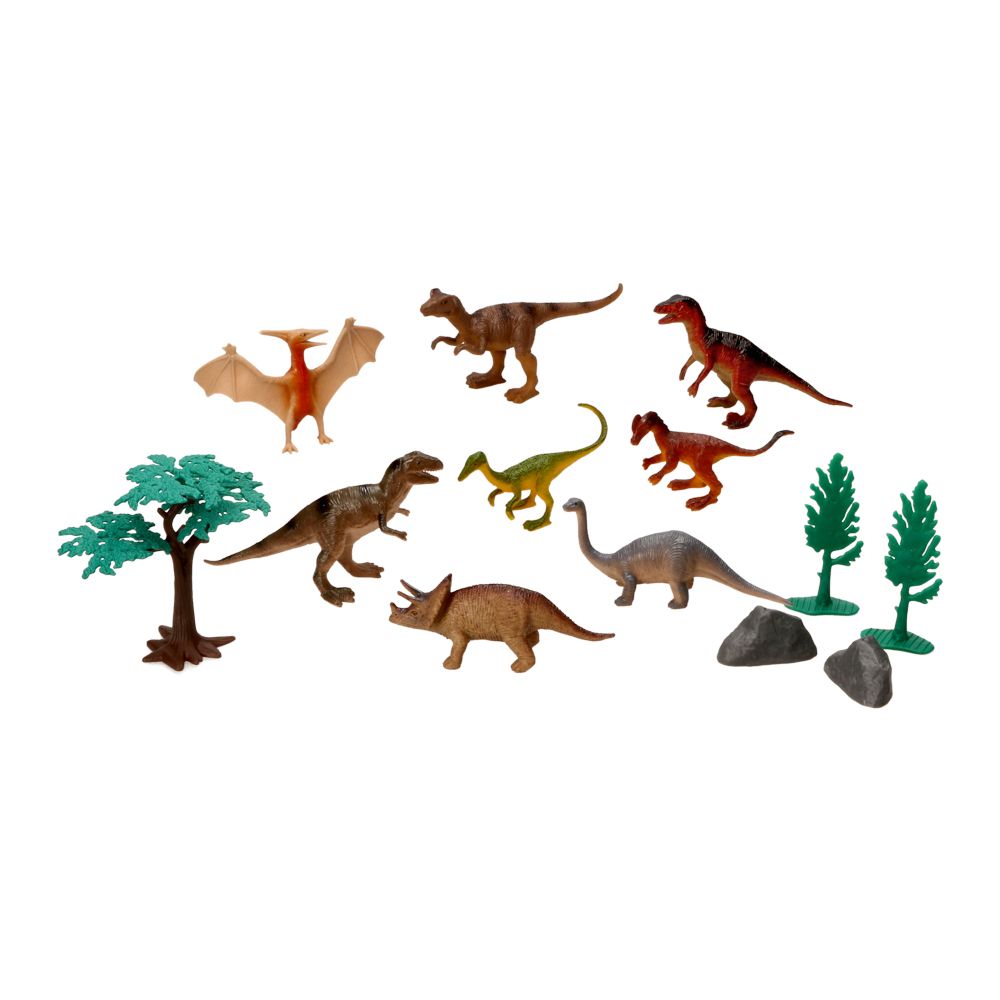 Set balde de animales plástico Dinosaurios 13 piezas S