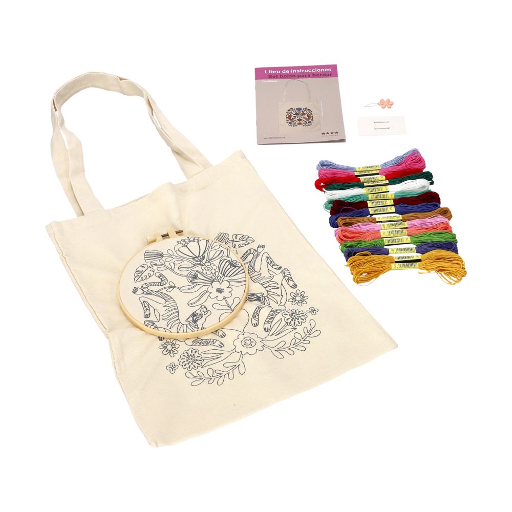 Bolso para bordar con bastidor