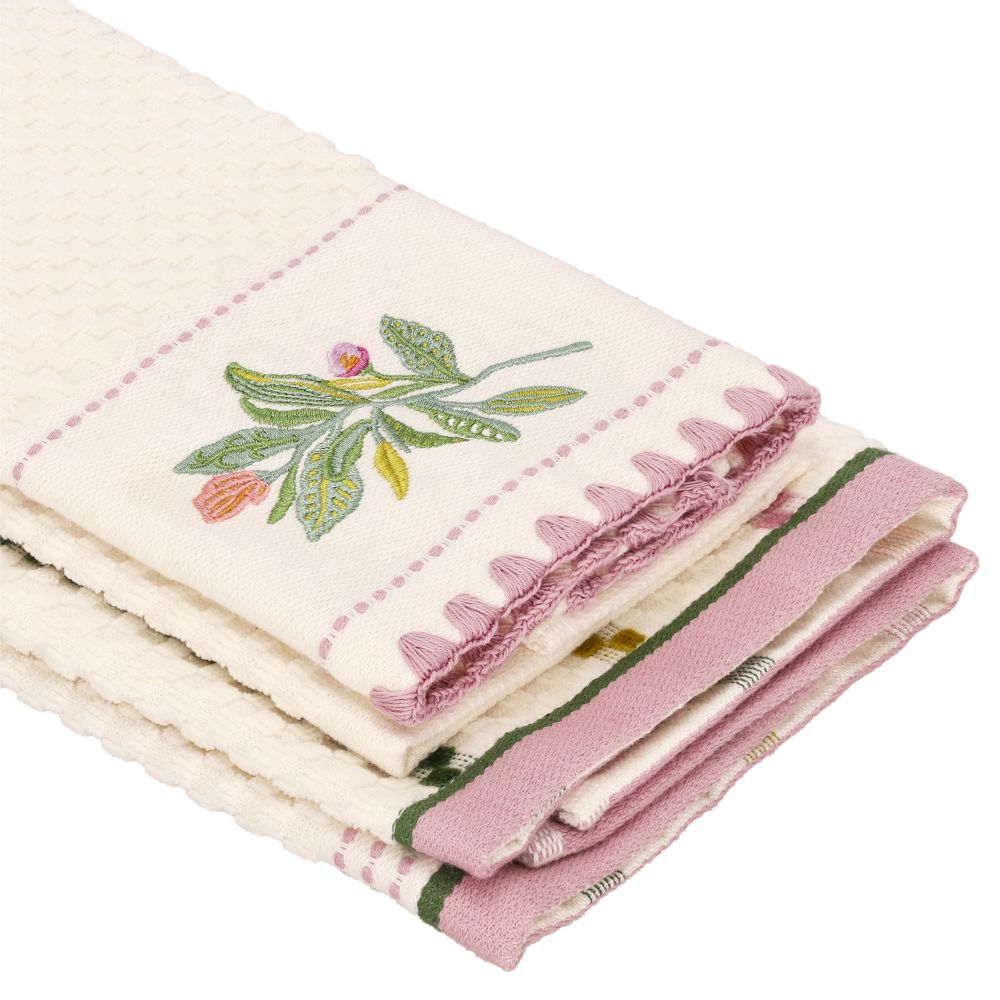 Set de 2 toallas de visita algodón bordado 400 g