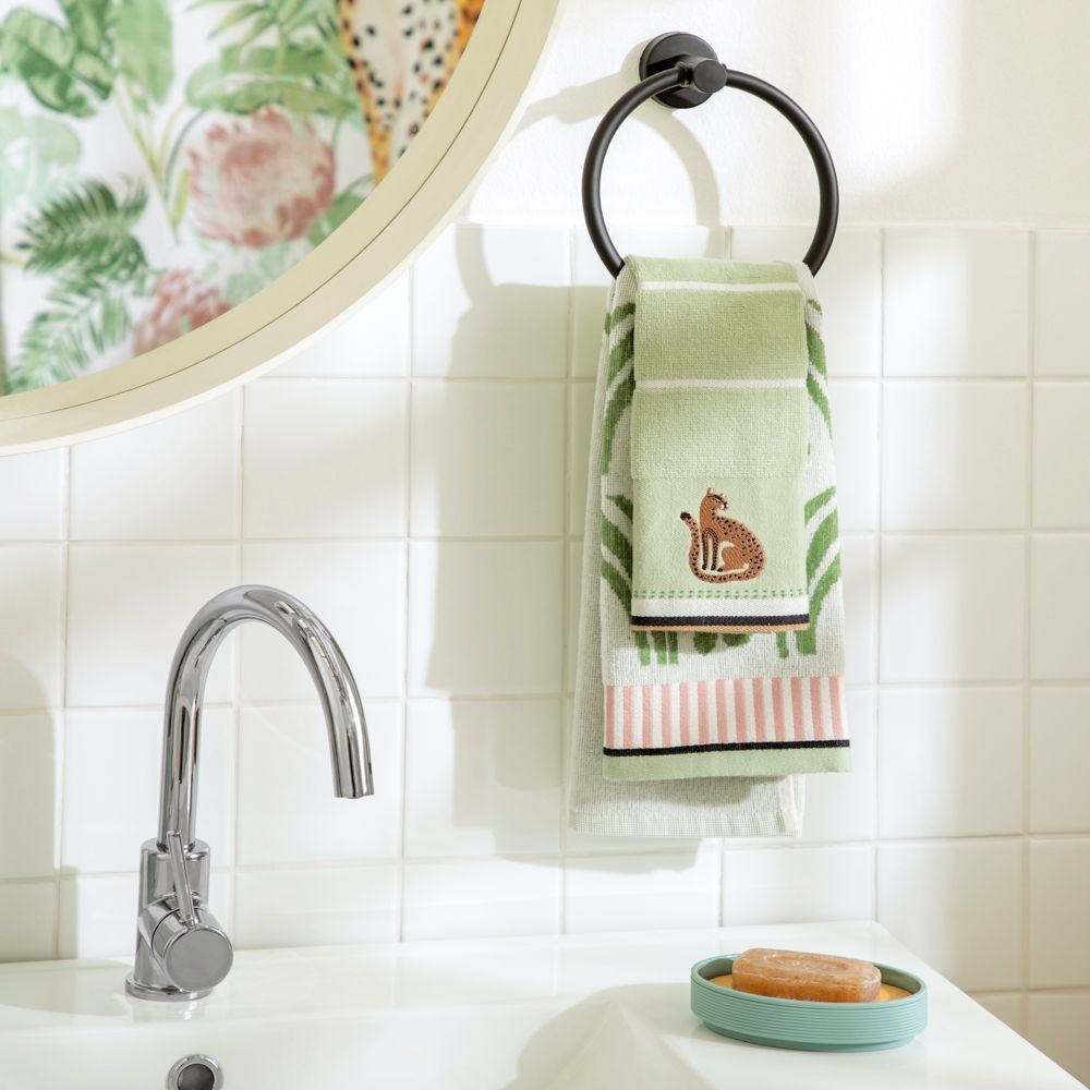 Set de 2 toallas de visita algodón bordado 400 g