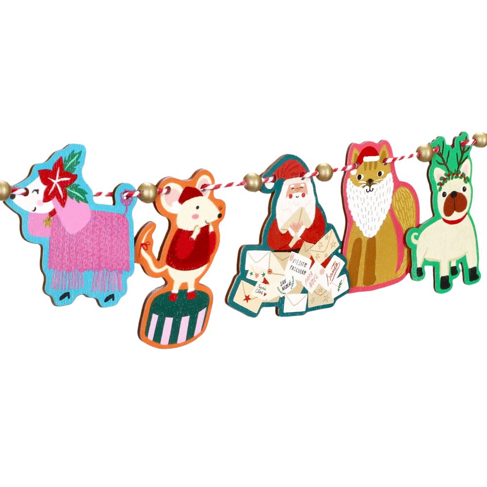 Guirnalda madera troquel 250 cm