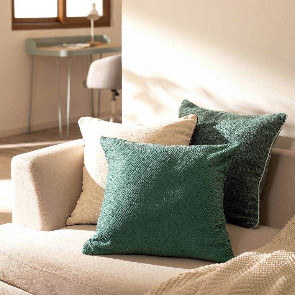 Funda de cojín poliéster chenille 45x45 cm