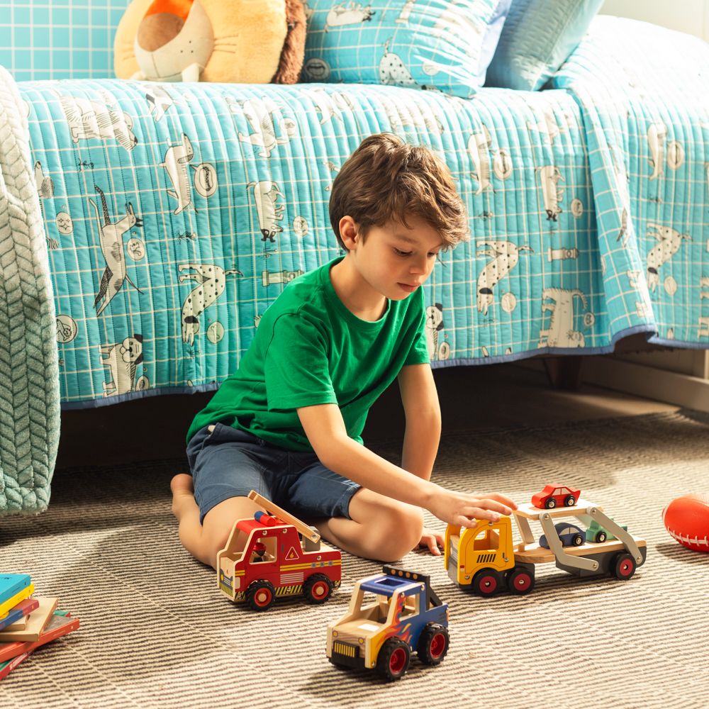 Transporte de madera con personaje