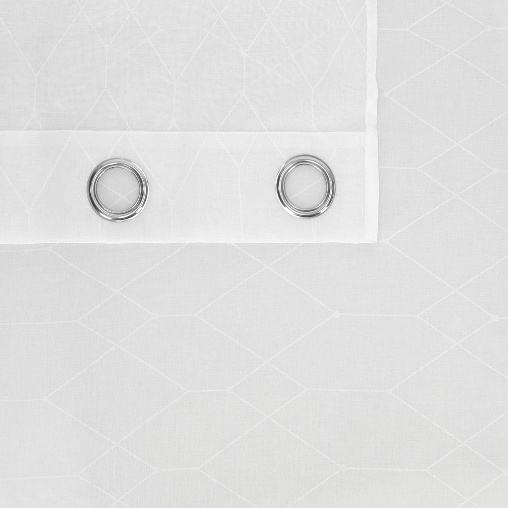 Set 2 Cortinas Visillo Velo Estampado Trama con ojillos 140x240 cm