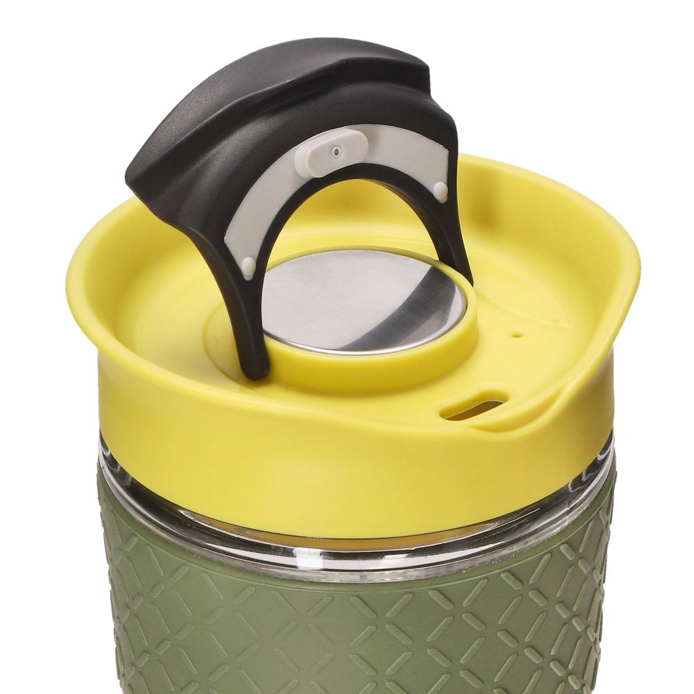 Vaso de vidrio con tapa 360 ml