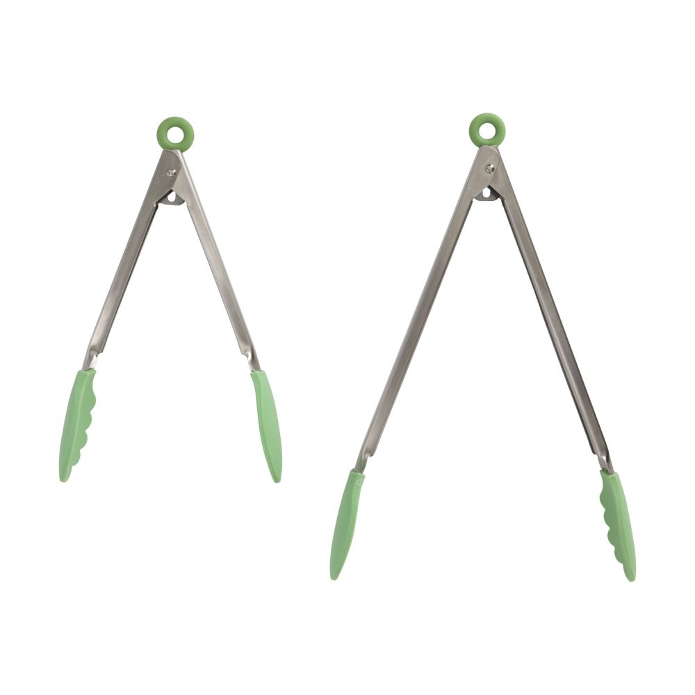 Set 2 pinzas de acero y silicona