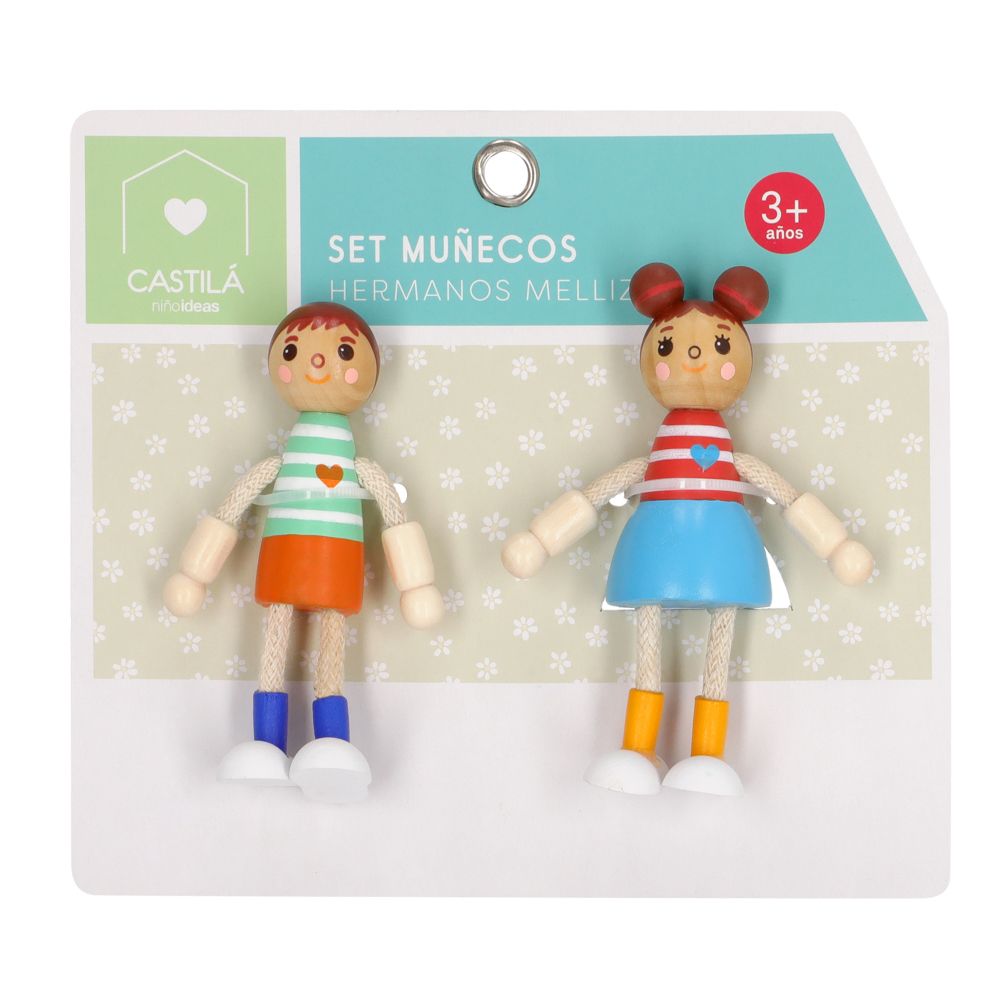 Set 2 muñecos de madera Castilá