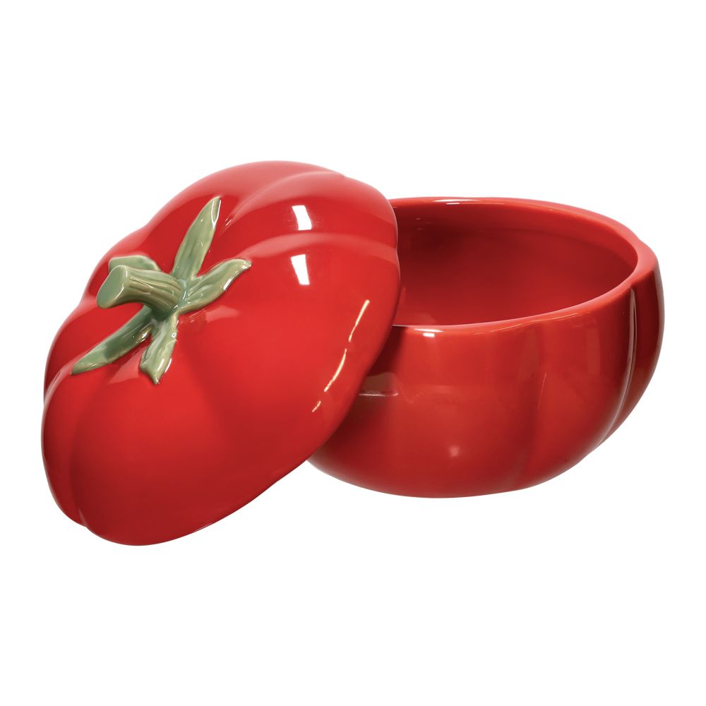 Bowl para salsa con tapa y diseño de tomate