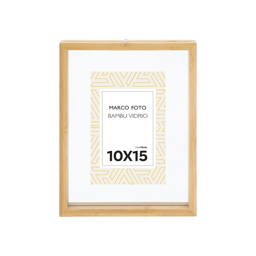 Portarretrato Bambú Doble Vidrio 18x4x23 cm