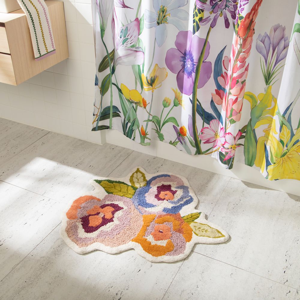 Tapete de baño flores 65x75 cm