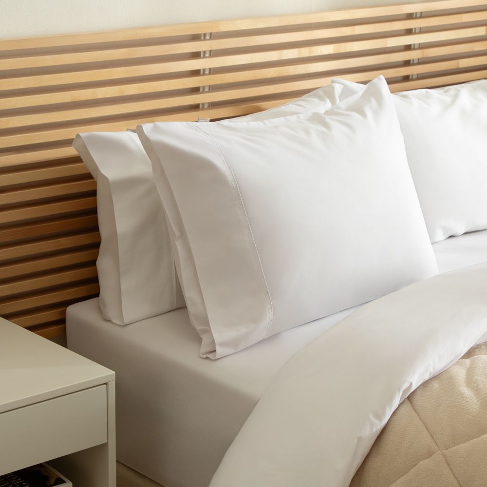 Funda almohada algodón-poliéster liso 144 hilos 50x70 cm