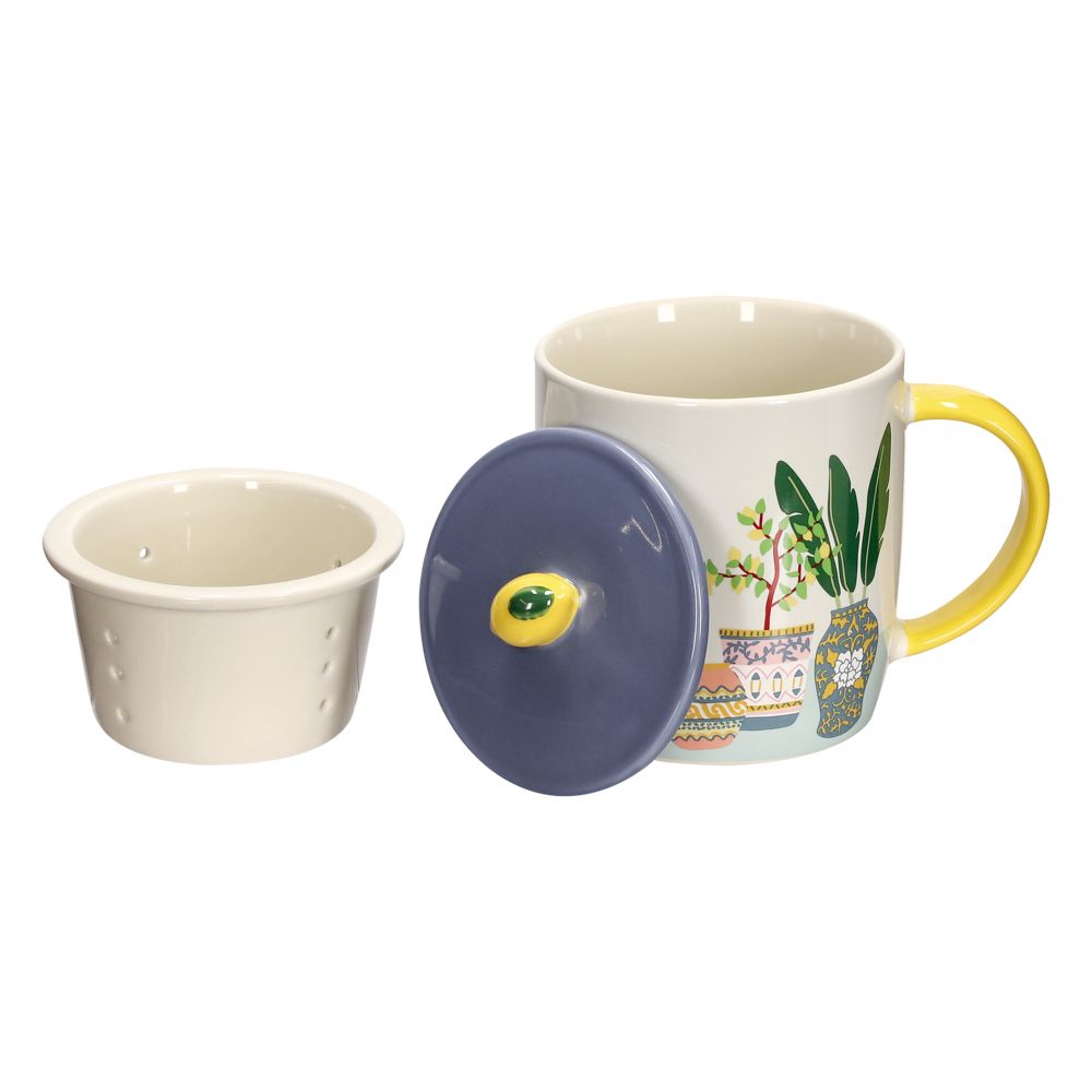 Taza estampado de cerámica con infusor 350 ml
