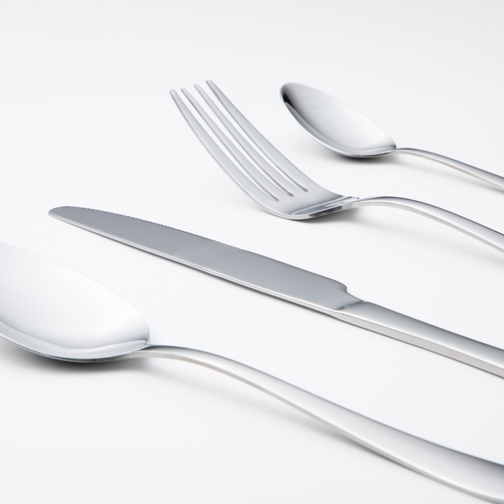 Set 24 cubiertos acero inoxidable con rack