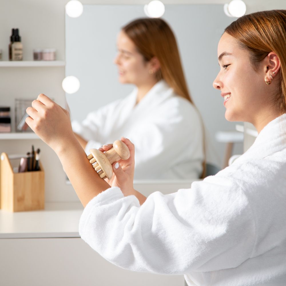 Masajeador de madera redondo