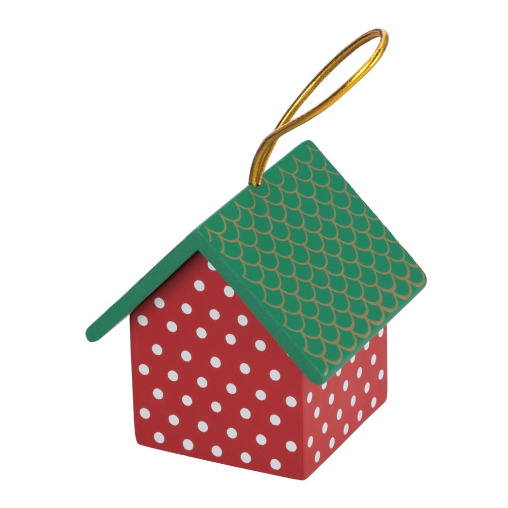 Adorno de navidad de casita