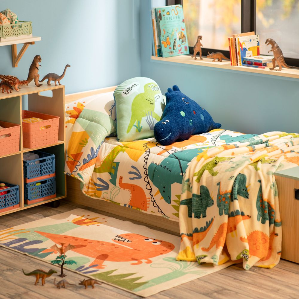 Cojín con estampado dinosaurio 45x40 cm