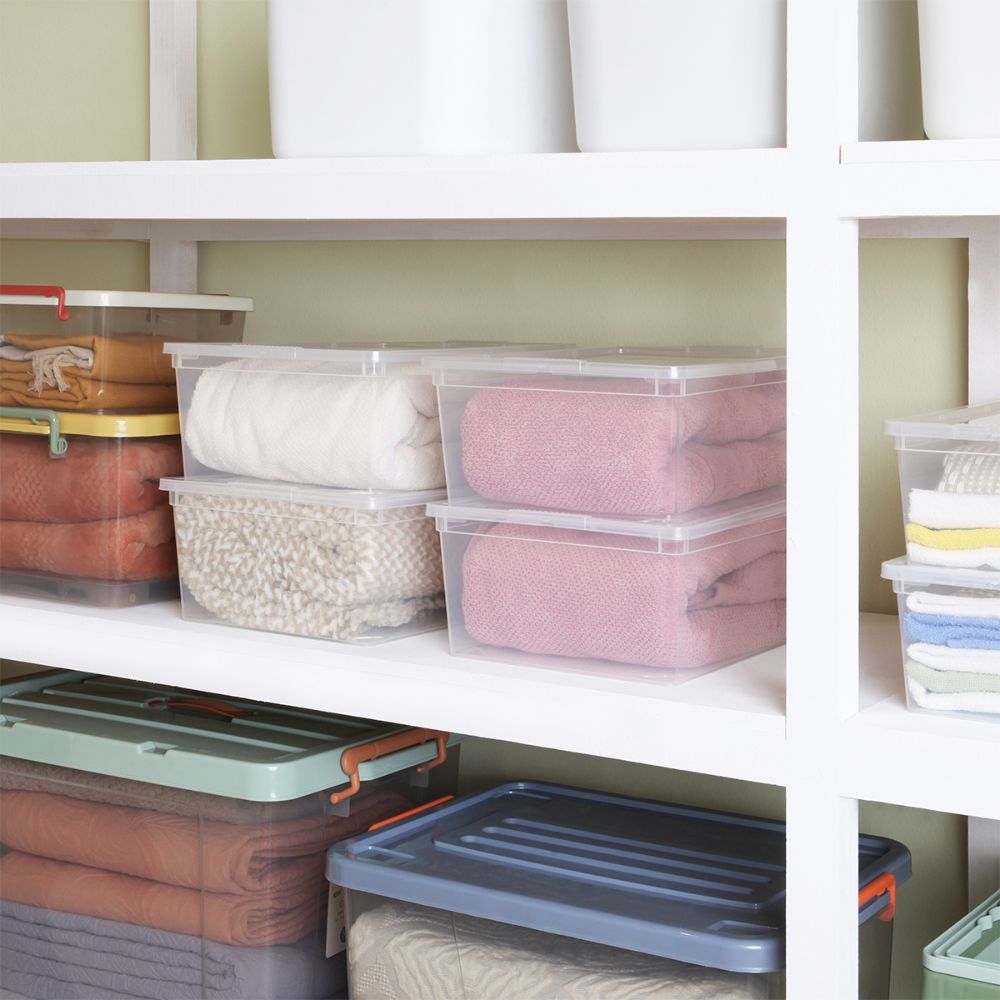 Set 4 Cajas plástico con Tapa 10.5 l