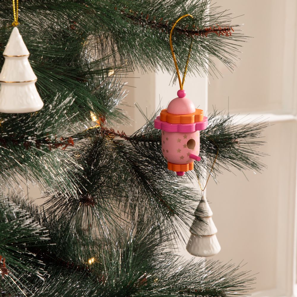 Adorno de navidad de casita