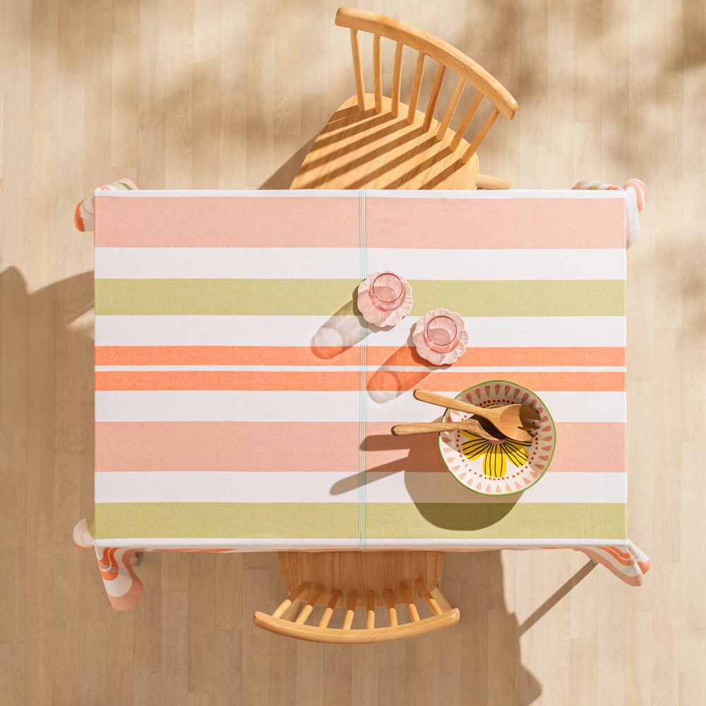 Mantel de algodón tejido con líneas 150x210 cm