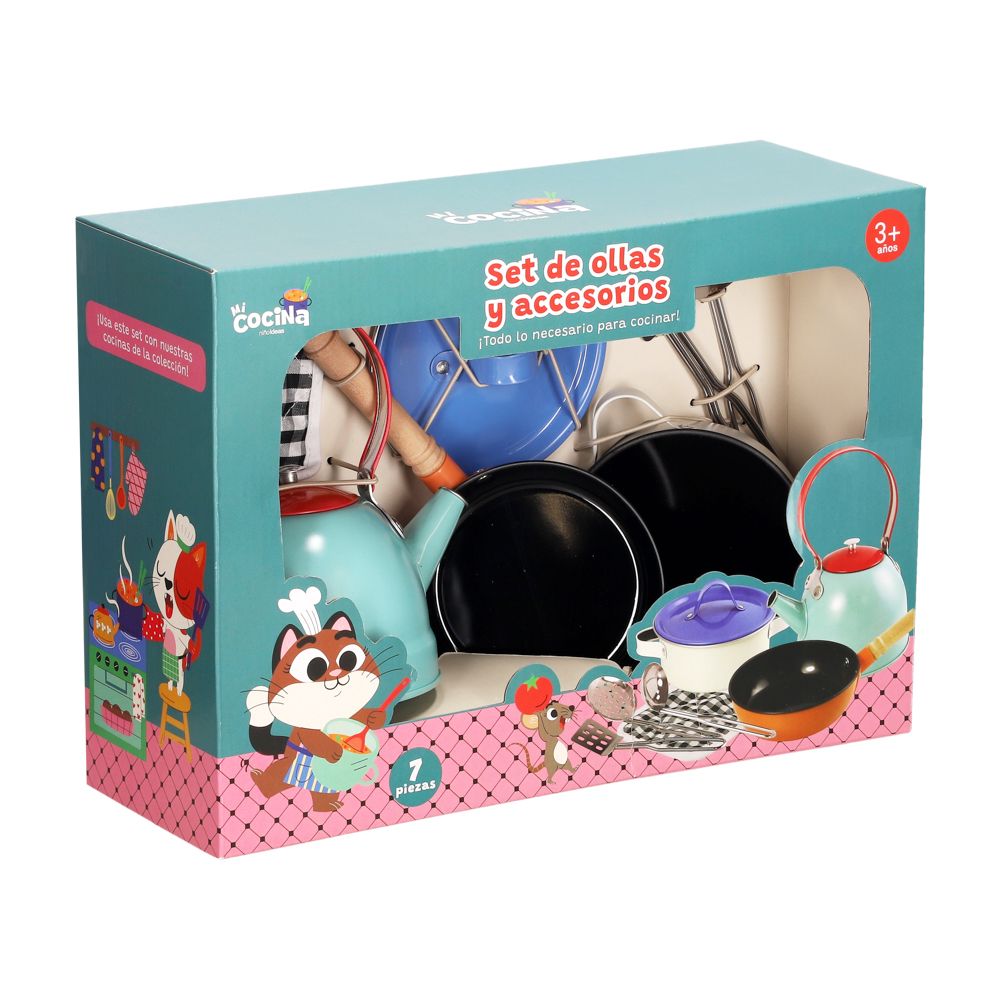 Set de ollas y accesorios de juguete