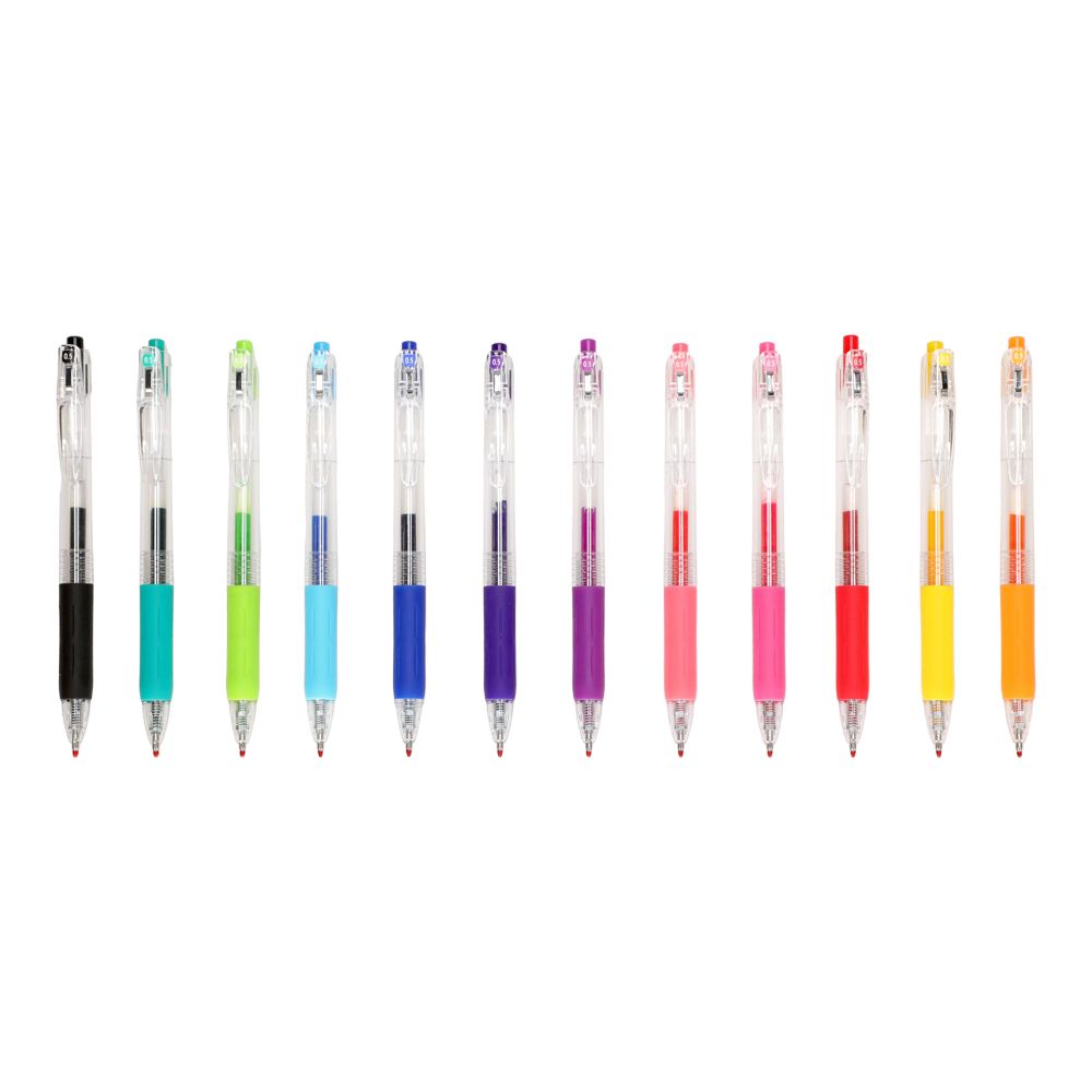 Set de 12 plumas gel de colores