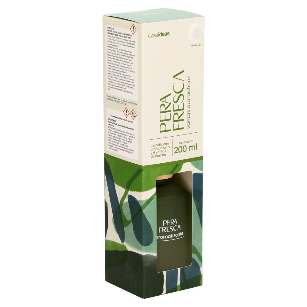 Botella con varitas aromáticas pera fresca 200 ml