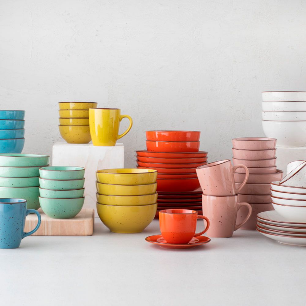 Taza Té Cerámica Rústico con Plato 240 ml