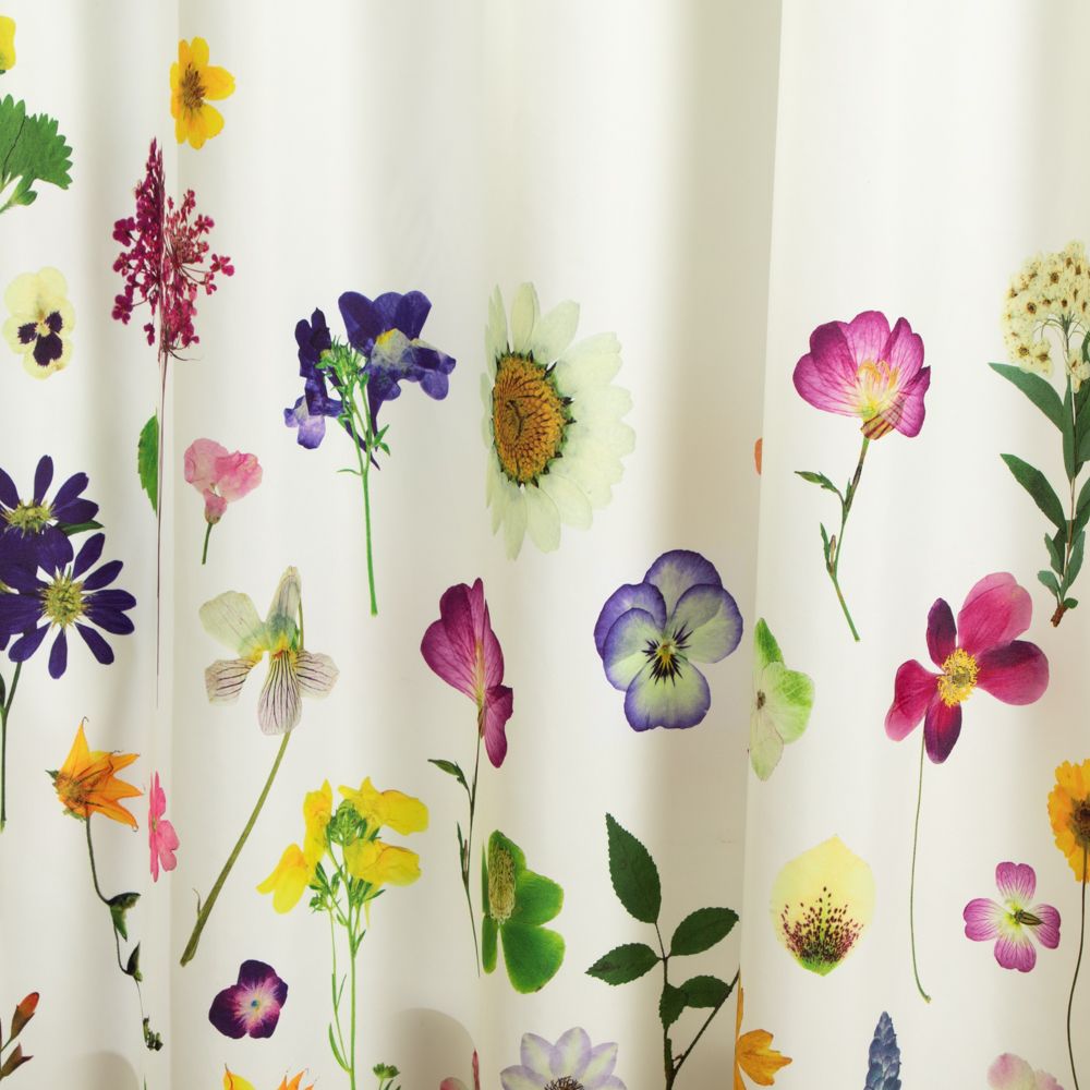 Cortina de baño estampada y bordada 178x180 cm