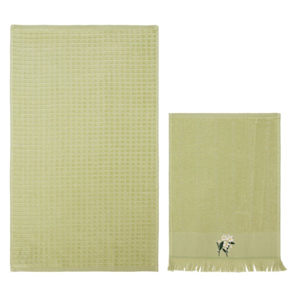 Set de 2 toallas de mano algodón bordado Boró