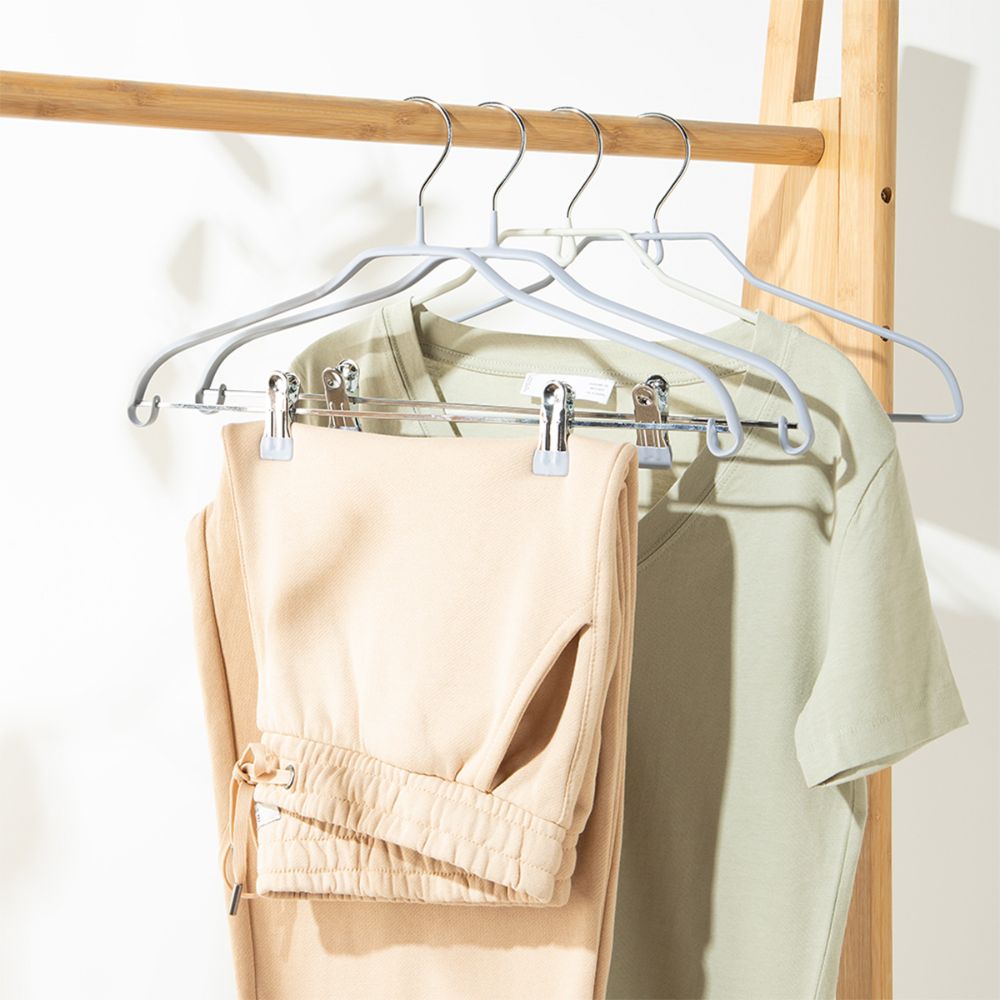 Set 2 Ganchos de Ropa Antideslizantes con Pinzas