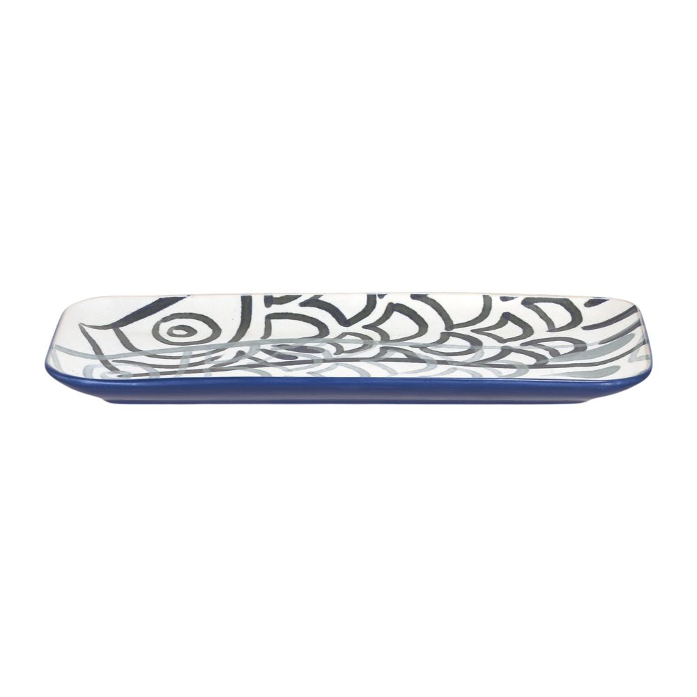 Plato rectangular con diseño 25x12x2 cm