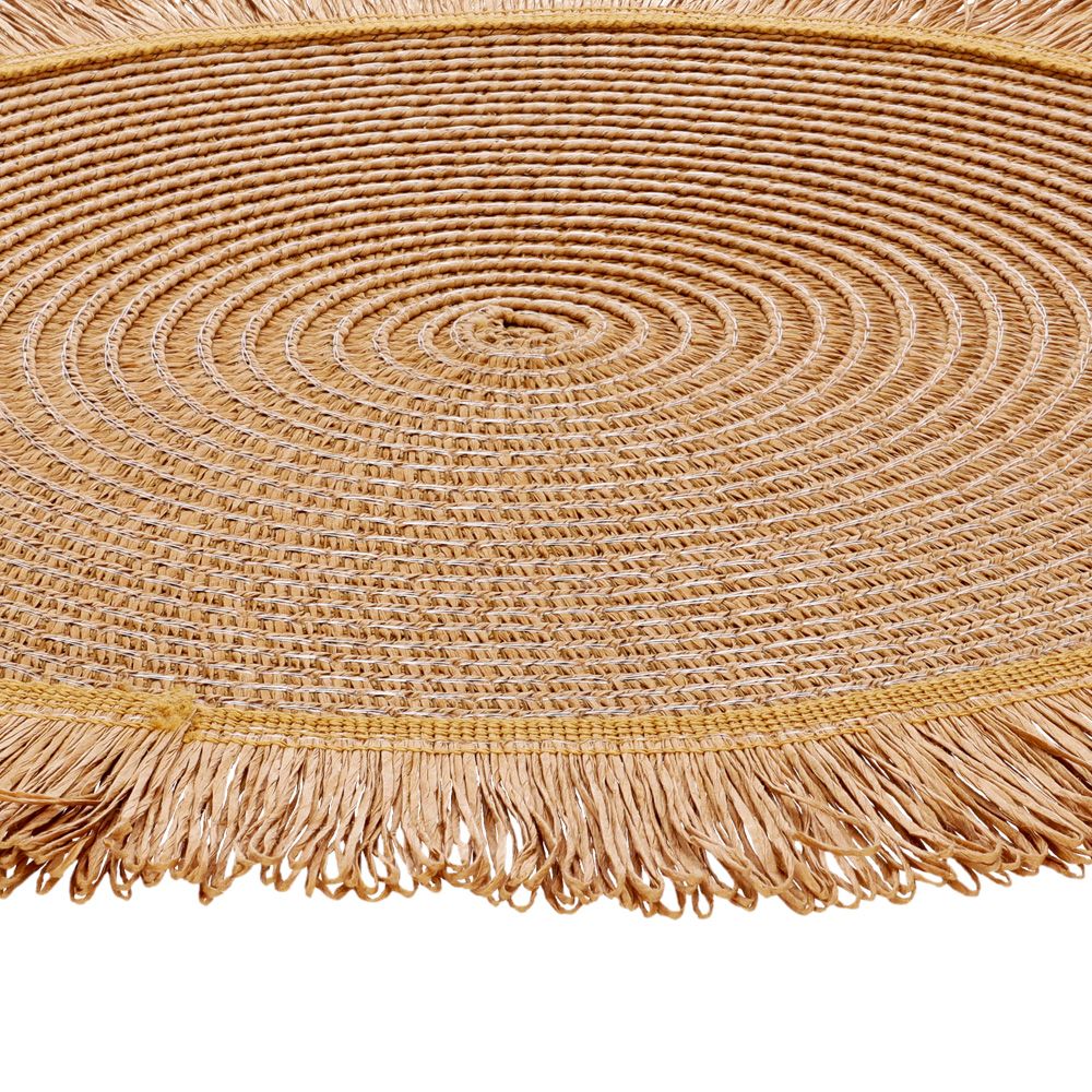 Individual redondo de papel con flecos diámetro 38 cm