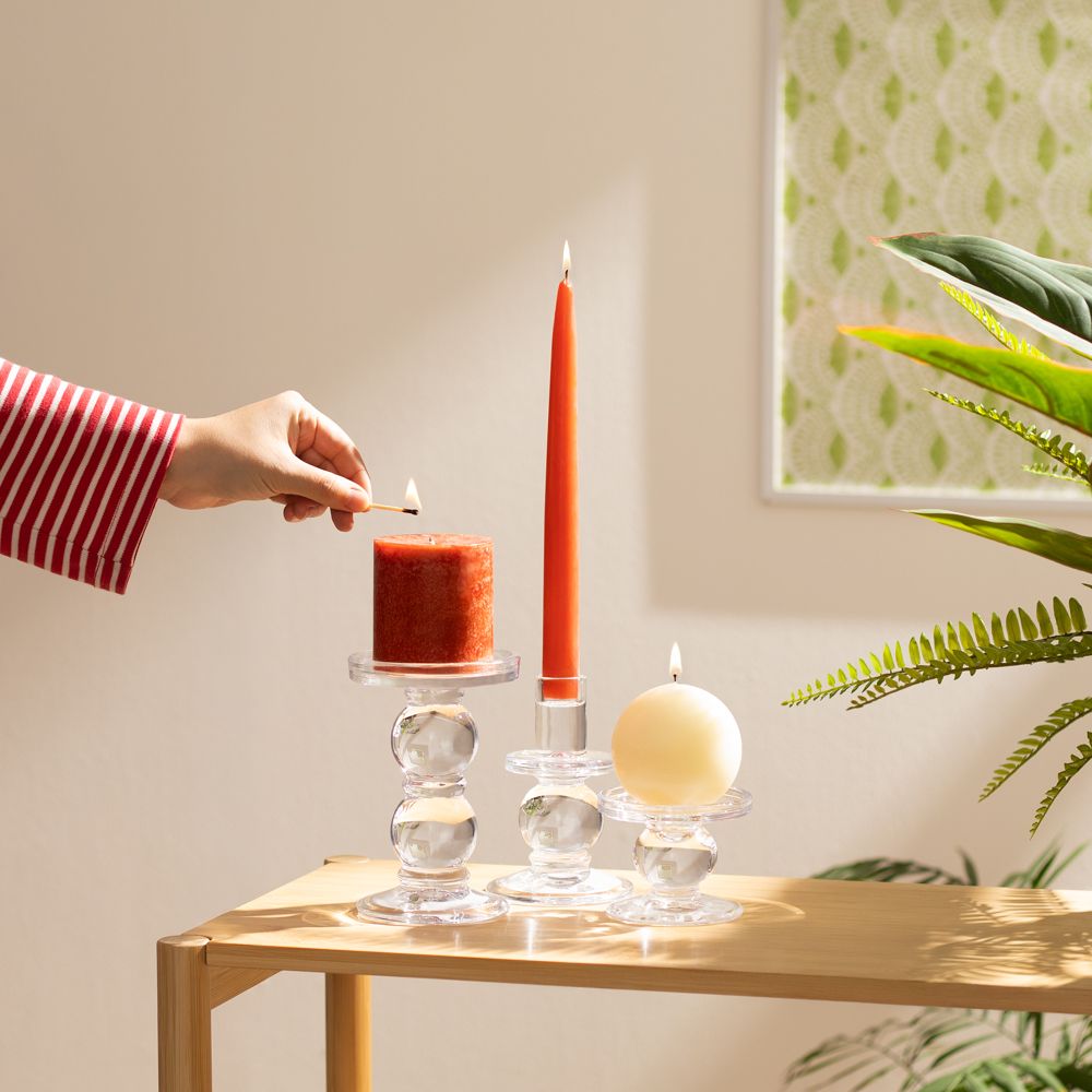 Candelabro perfil de vidrio 10x15 cm