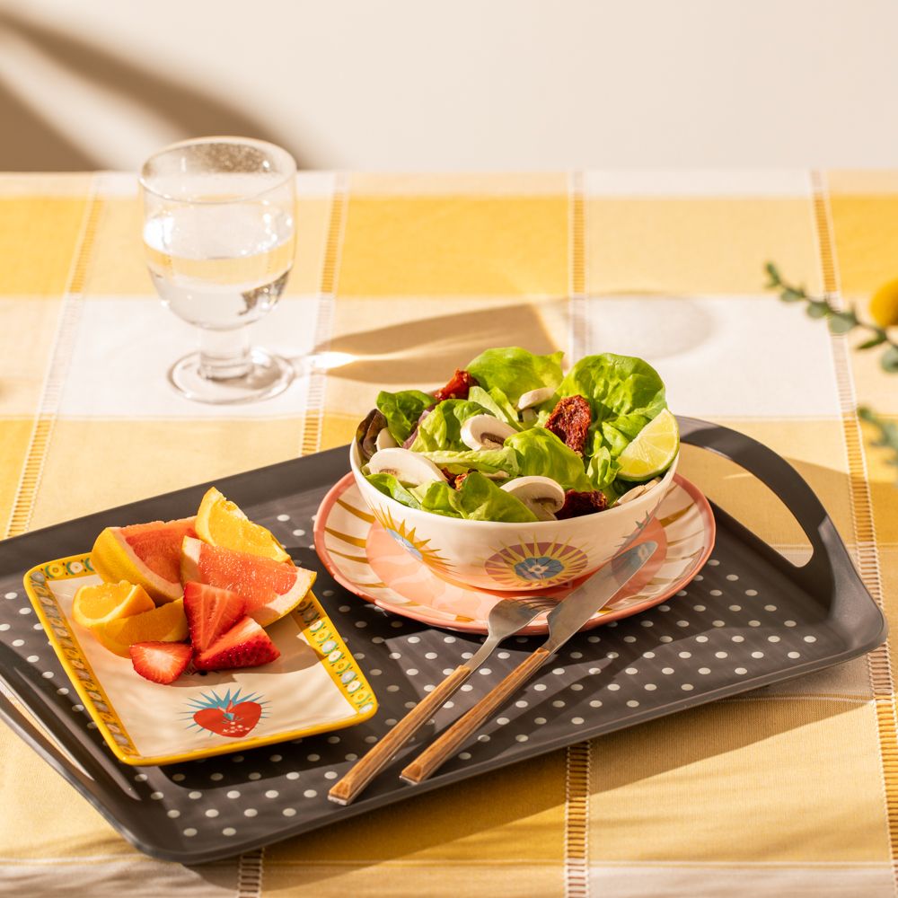 Bandeja de melamina con antideslizante 32x4.1x46.2 cm