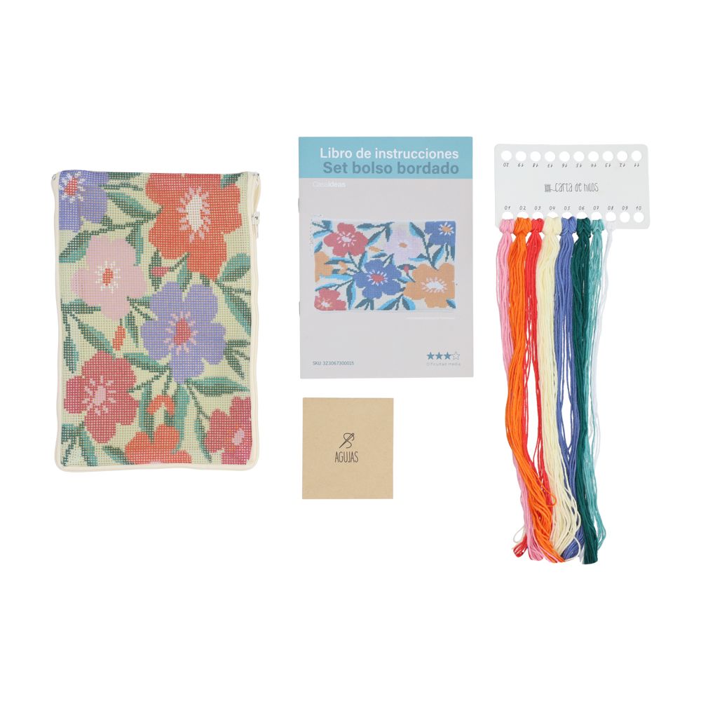 Estuche bordado punto cruz