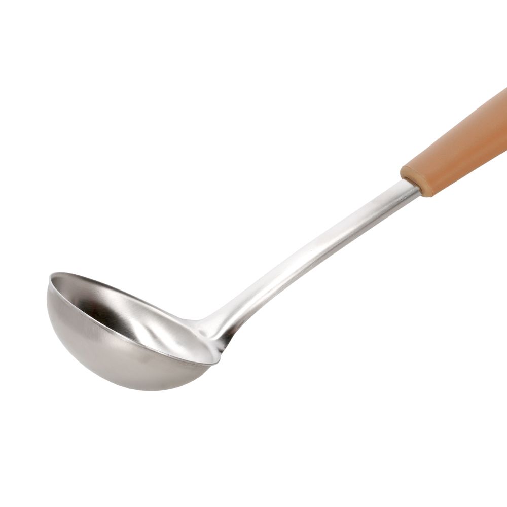 Cucharón de acero inoxidable con mango plástico