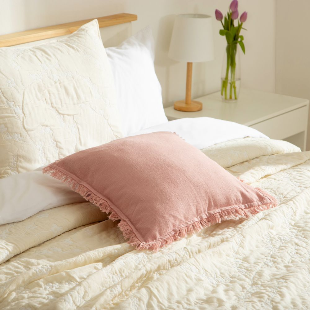 Funda de cojín algodón lino 45x45 cm