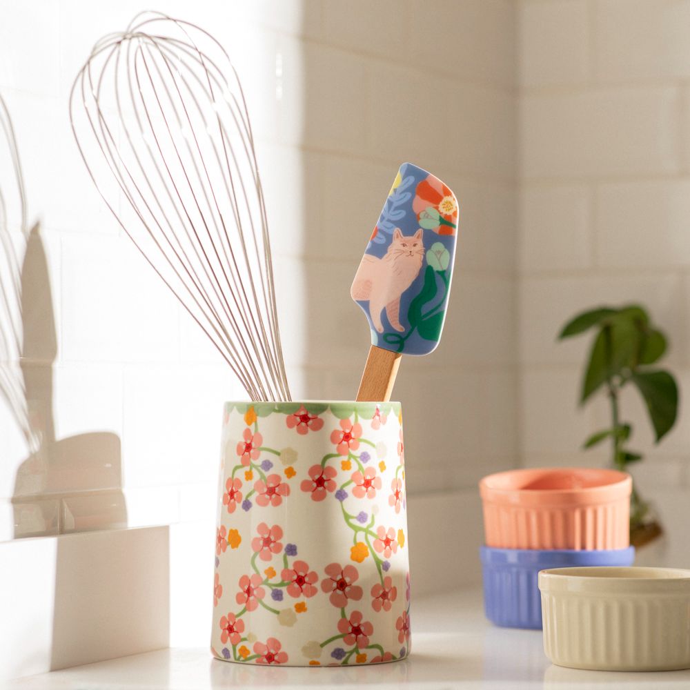 Espátula de silicona y mango de madera