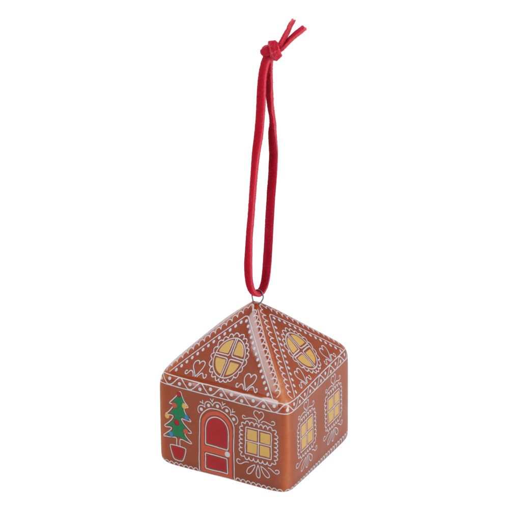 Adorno para árbol de cerámica con forma casita