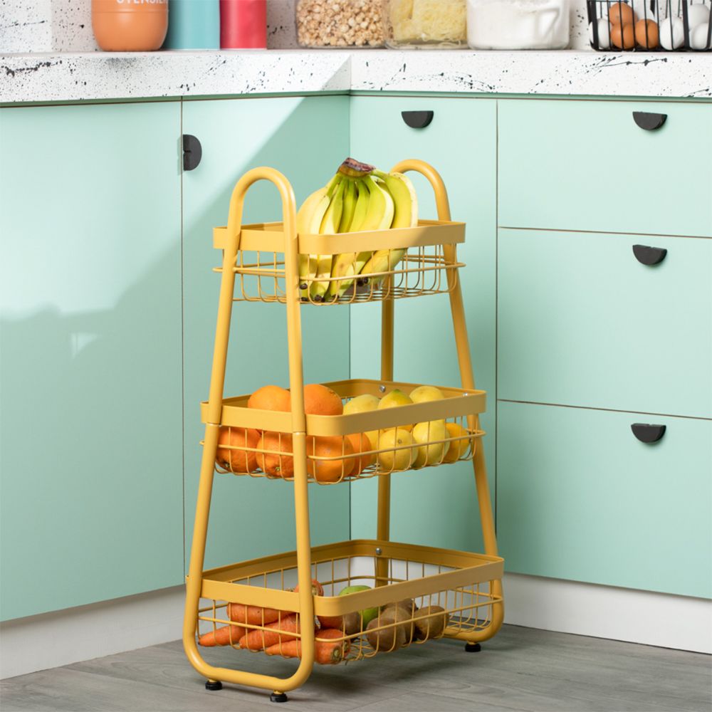 Verdulero Acero Pintado 3 Niveles Diseño Pirámide 35.6x29.2x76.5 cm