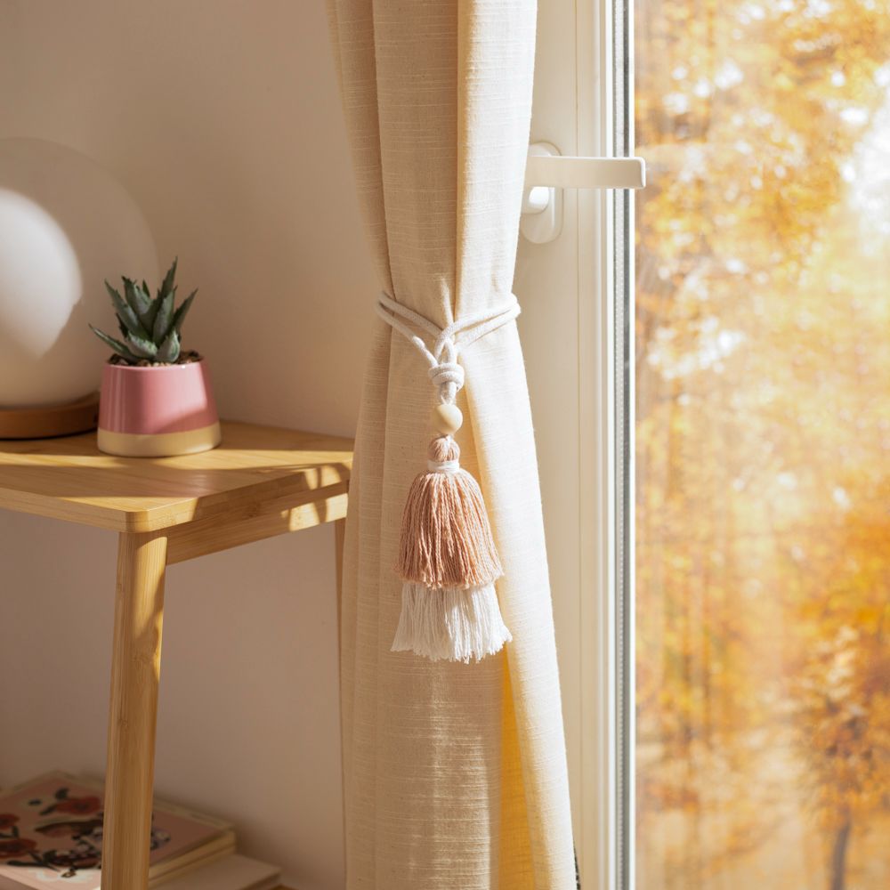 Set 2 amarras para Cortinas algodón borlas