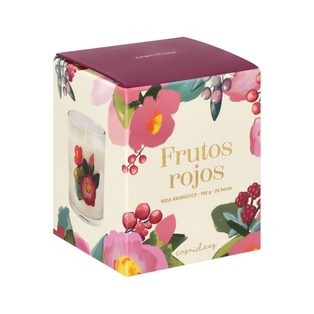 Vela de vidrio aroma frutos rojos 198 g