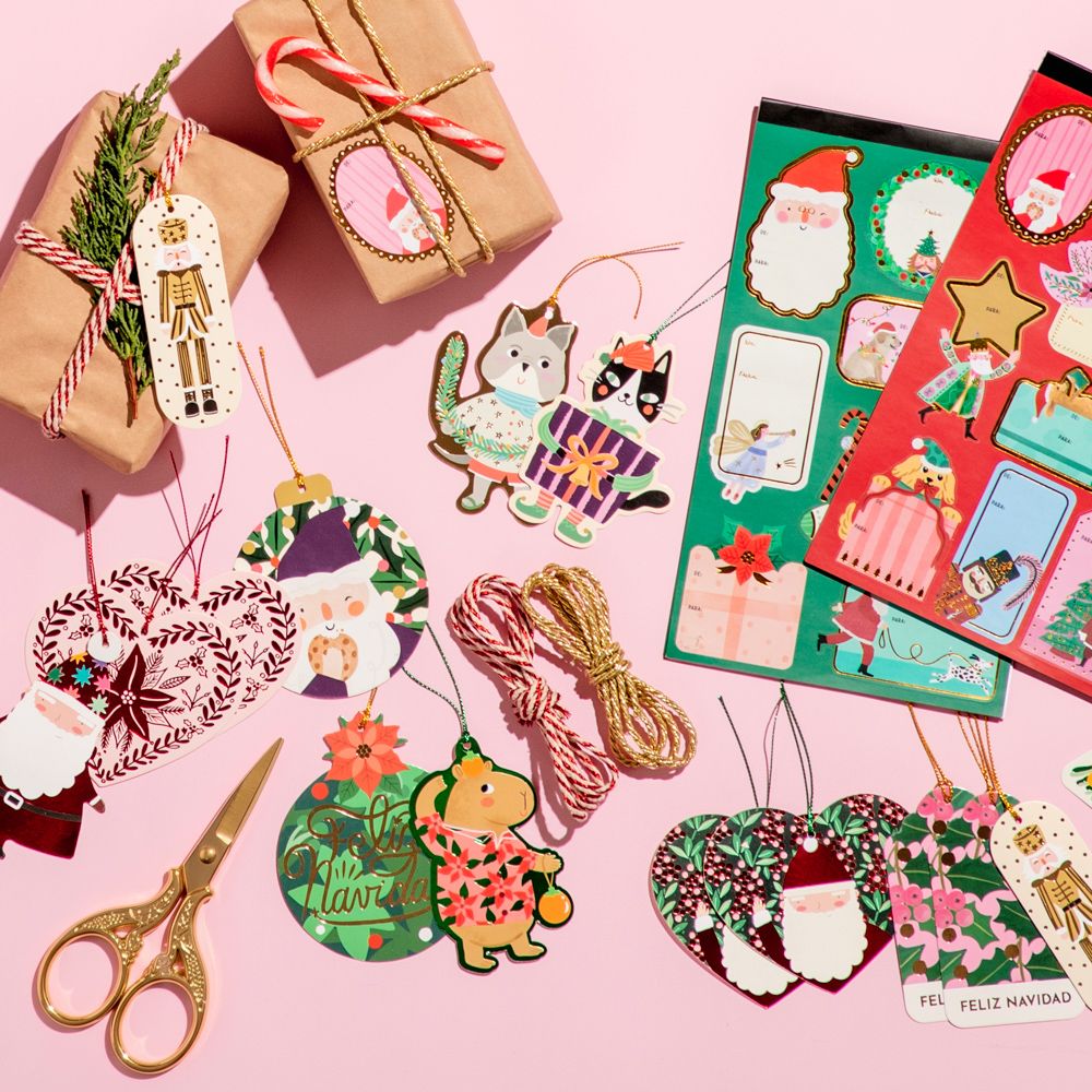 Set de 8 tarjetas de regalo navideñas