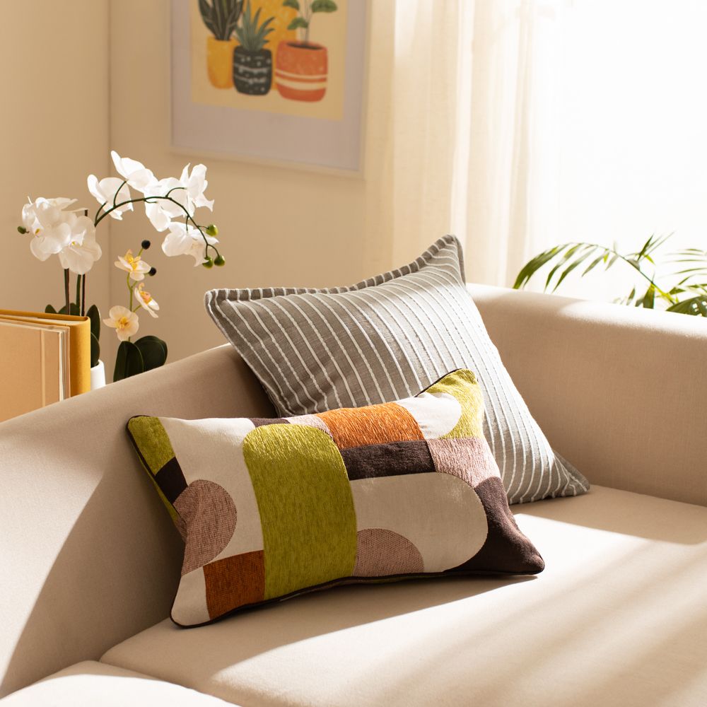 Funda de cojín algodón hilado lineas 45x45 cm