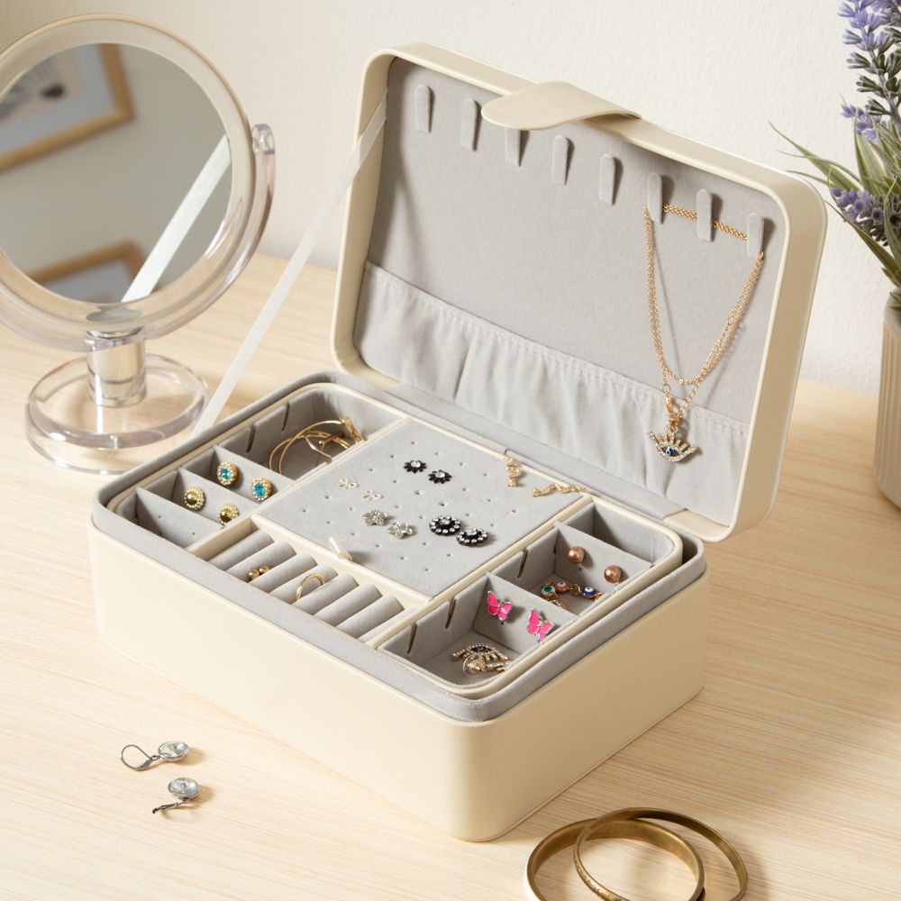 Joyero organizador tipo estuche 24x16x9 cm