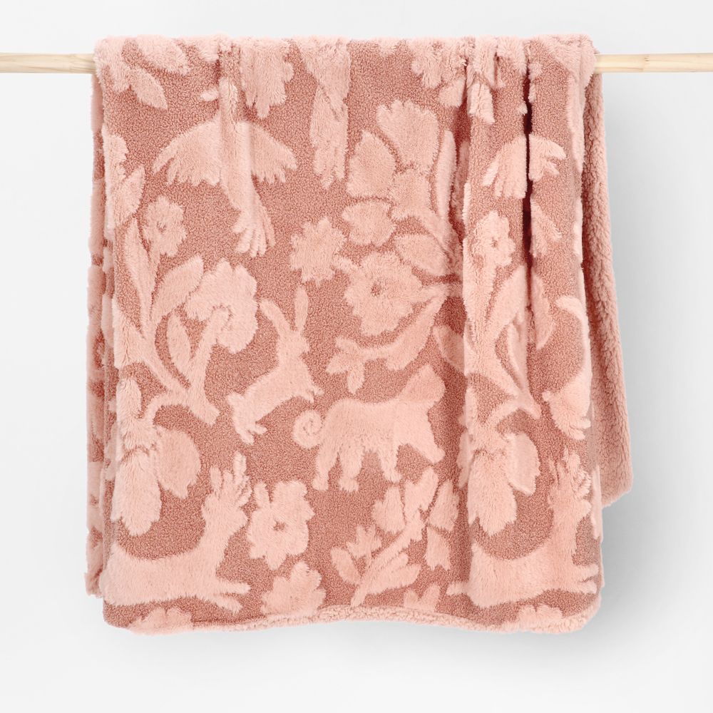 Frazada jacquard doble con corderito 125x150 cm