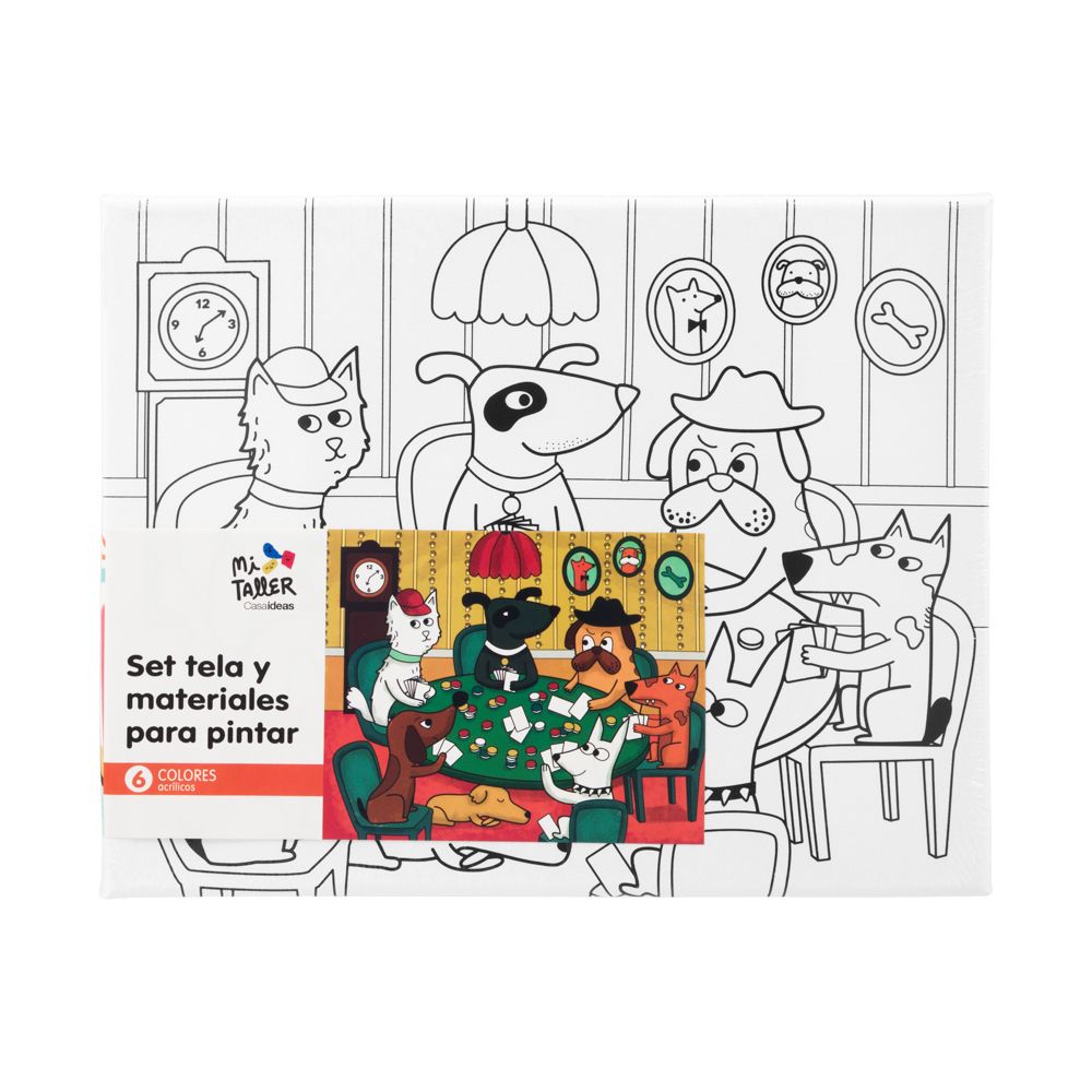 Set Bastidor con Diseño y Pinturas Acrílicas