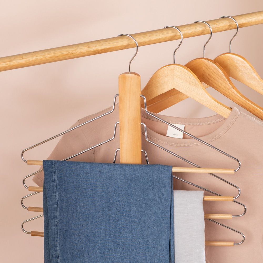 Gancho de Ropa de Madera para Pantalón